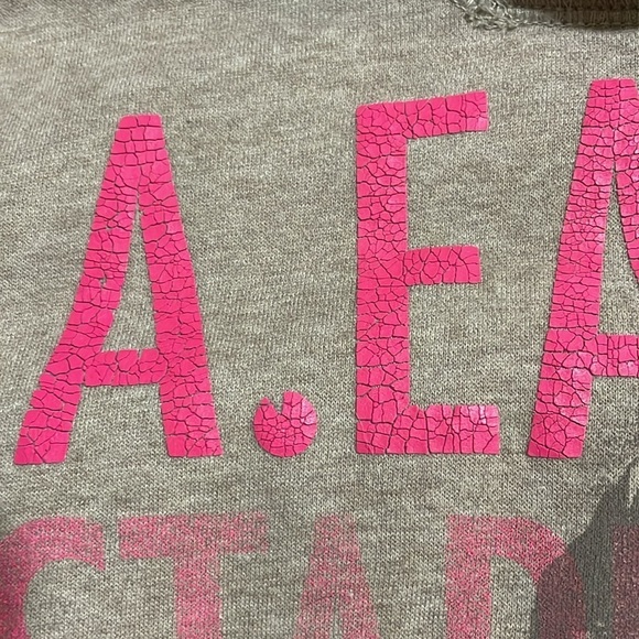 AMERICAN EAGLE | Graphic | Hooded | Long Sleeve | Brown/Pink |Sweatshirt |Size M - Picture 13 of 14